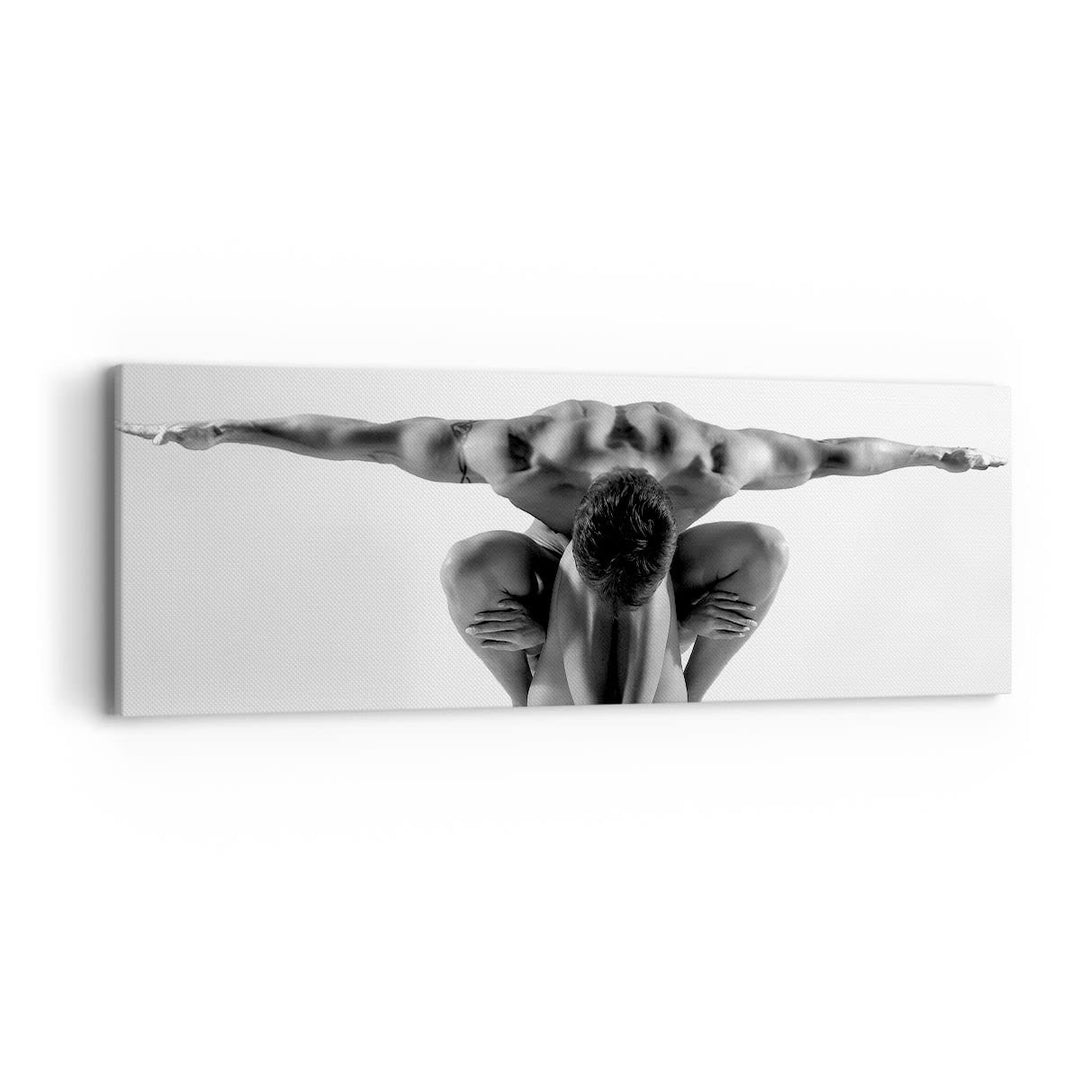 Panorama Bilder auf Leinwand Modell Körper Muskeln Tätowierung Leinwandbild 90x30cm Wandbilder Dekor