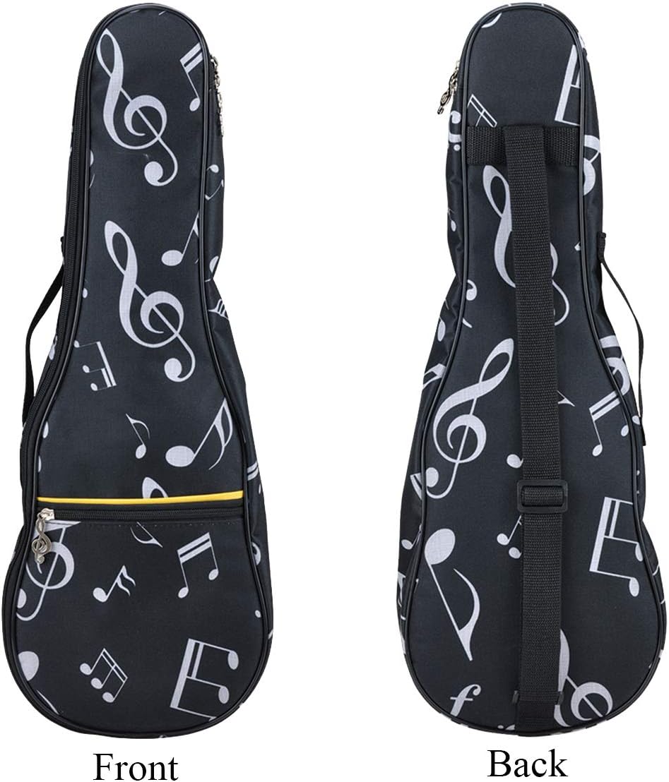 Ukulele Bag Case,21" Waterproof Oxford Musical Note Case Single Shoulder Backpack with Adjustable St