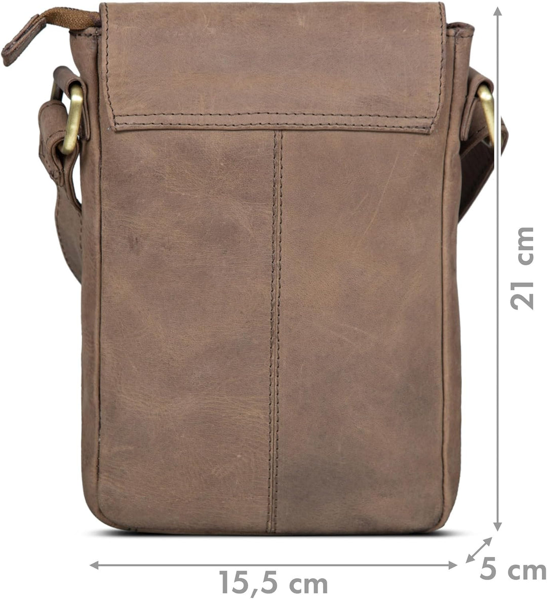 ROYALZ 'Louisiana' Leder Umhängetasche Klein für Männer Herren Ledertasche Mini Seitentasche Vintage