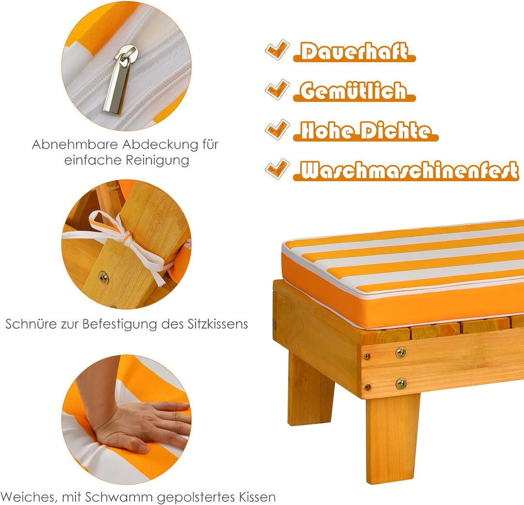 GOPLUS Kinderliege mit höhenverstellbarem Schirm, Balkonliege mit abnehmbarem Kissen, Relaxliege mit