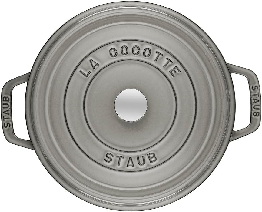 STAUB Gusseisen Bräter/Cocotte, Rund 26 cm, 5 L, Aromaregen Funktion, Für alle Herdarten geeignet, G