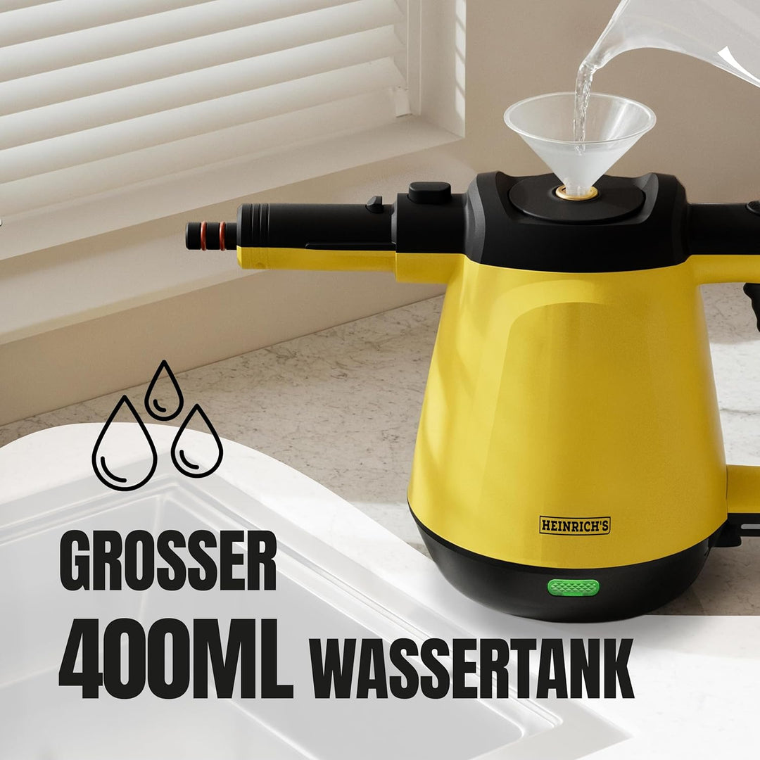 HEINRICHS Dampfreiniger, Handdampfreiniger für zuhause, Steam Cleaner, kurze Aufheizzeit 5 min., 400