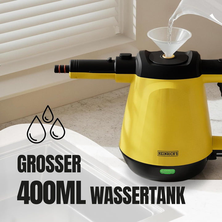 HEINRICHS Dampfreiniger, Handdampfreiniger für zuhause, Steam Cleaner, kurze Aufheizzeit 5 min., 400