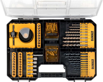 DeWalt Universalset/ MaxiSet (100-tlg., mit HSS-Metallbohrern, Betonbohrern, Lochsägen, Bits 25 mm,