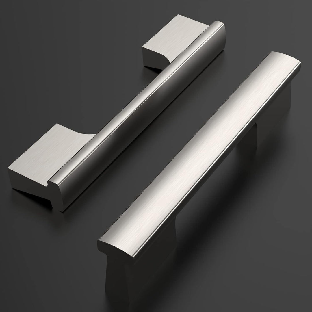Amerdeco 10 Stück Möbelgriffe Gebürsteter Nickel 96mm Lochabstand Schubladen Griffe für Küchenschrän