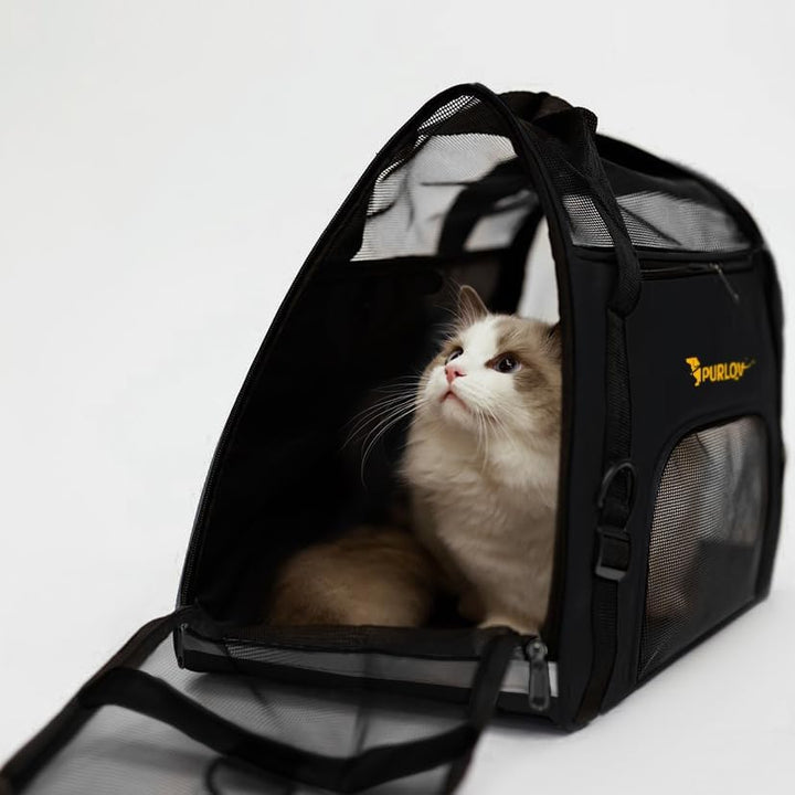 Purlov Katzenbox Hundetransporter Transporttasche faltbar Katzenbox Reisebox 20940