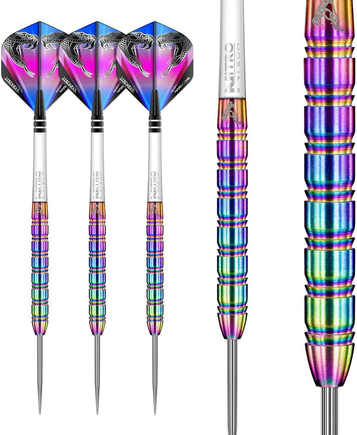 RED DRAGON Peter Wright Snakebite 1 Professional Darts Wolfram Dartset mit Flüge und Shafts 24G 1, 2