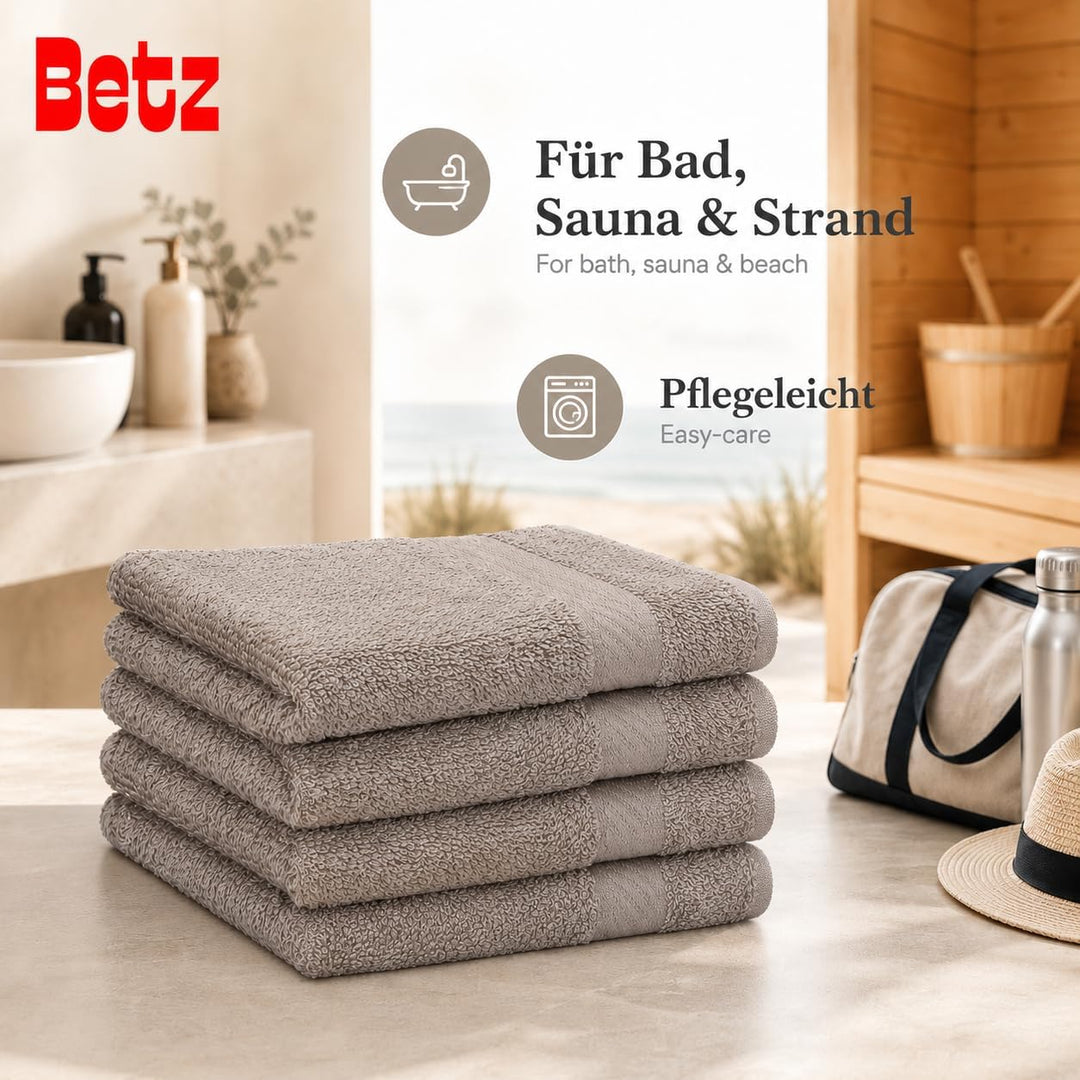 Betz Palermo Duschtücher – 4X Duschtuch aus 100% Baumwolle - Badetuch – Saunatuch –Liegetuch - 70 x