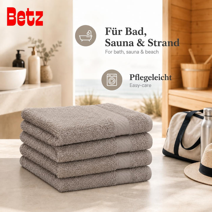 Betz Palermo Duschtücher – 4X Duschtuch aus 100% Baumwolle - Badetuch – Saunatuch –Liegetuch - 70 x
