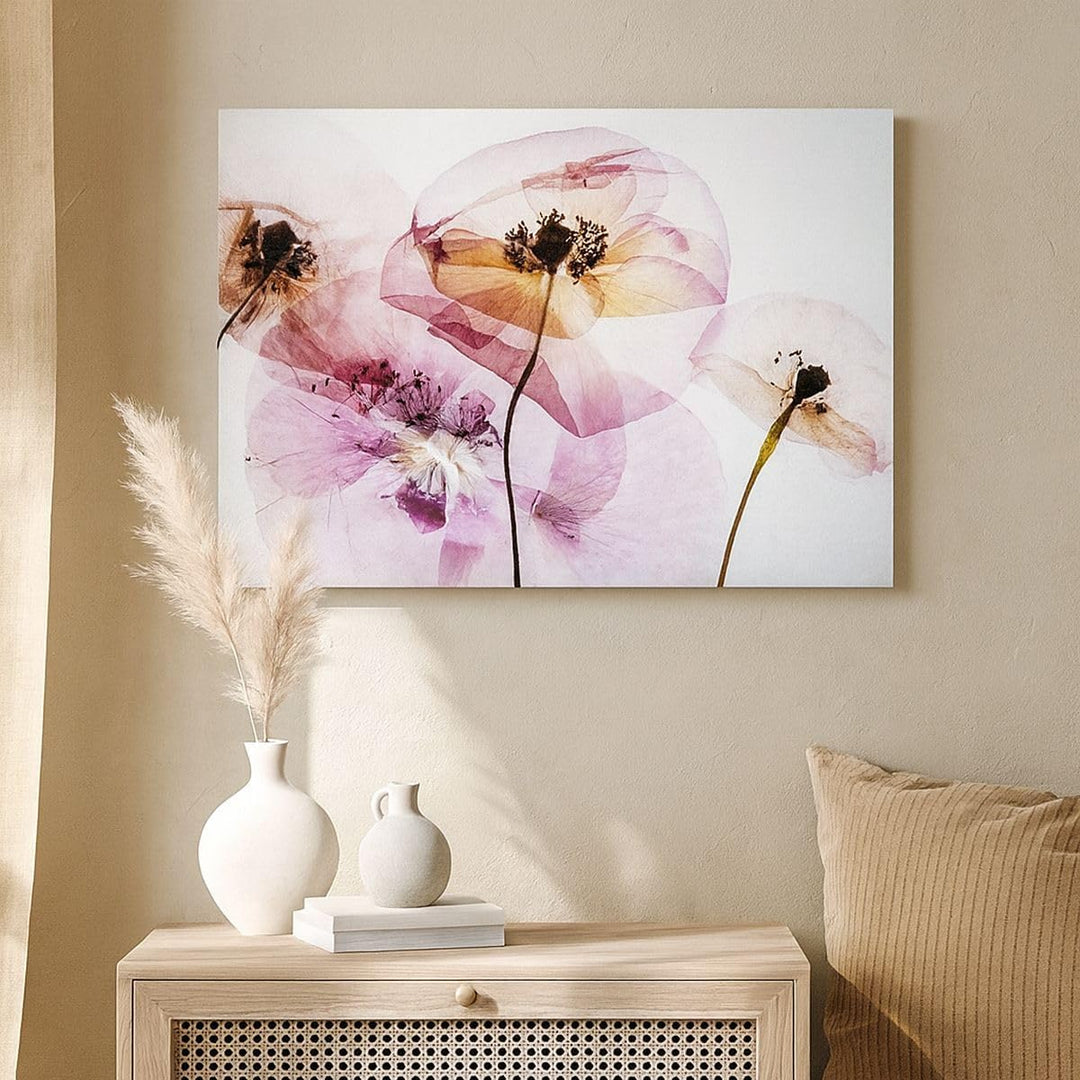 Bilder auf Leinwand 100x70cm Leinwandbild mit Rahmen blume sommer natur Gross Wanddeko Bild Schlafzi
