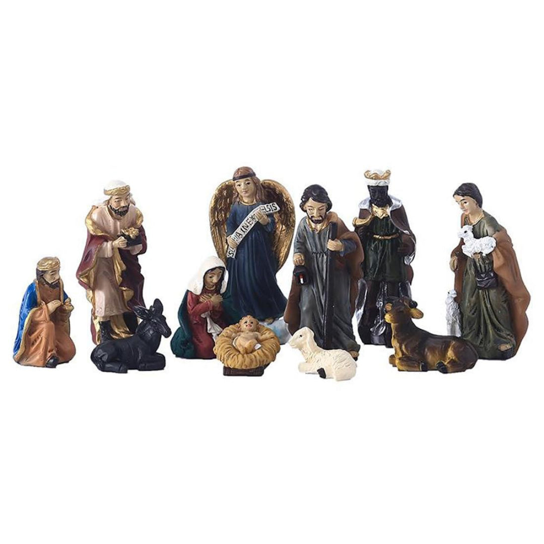 Krippe Miniaturfiguren Weihnachtsfestigungen Mini Inspirierende Harzschmuck Weihnachtsgebättlichkeit