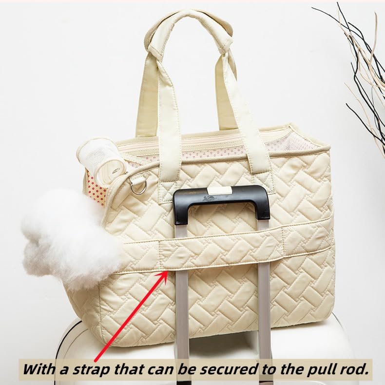 Hundetasche für kleine Hunde,Kaninchen und Katzen mit Seitentaschen,langem Tragegurt,Baumwolltasche,