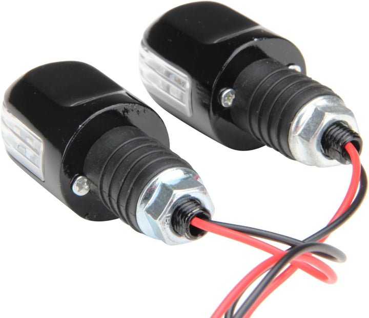 Lenkerenden Blinker Motorrad 2 Stück Helmy orange E-geprüft Gehäuse schwarz für 7/8 + 1 Zoll
