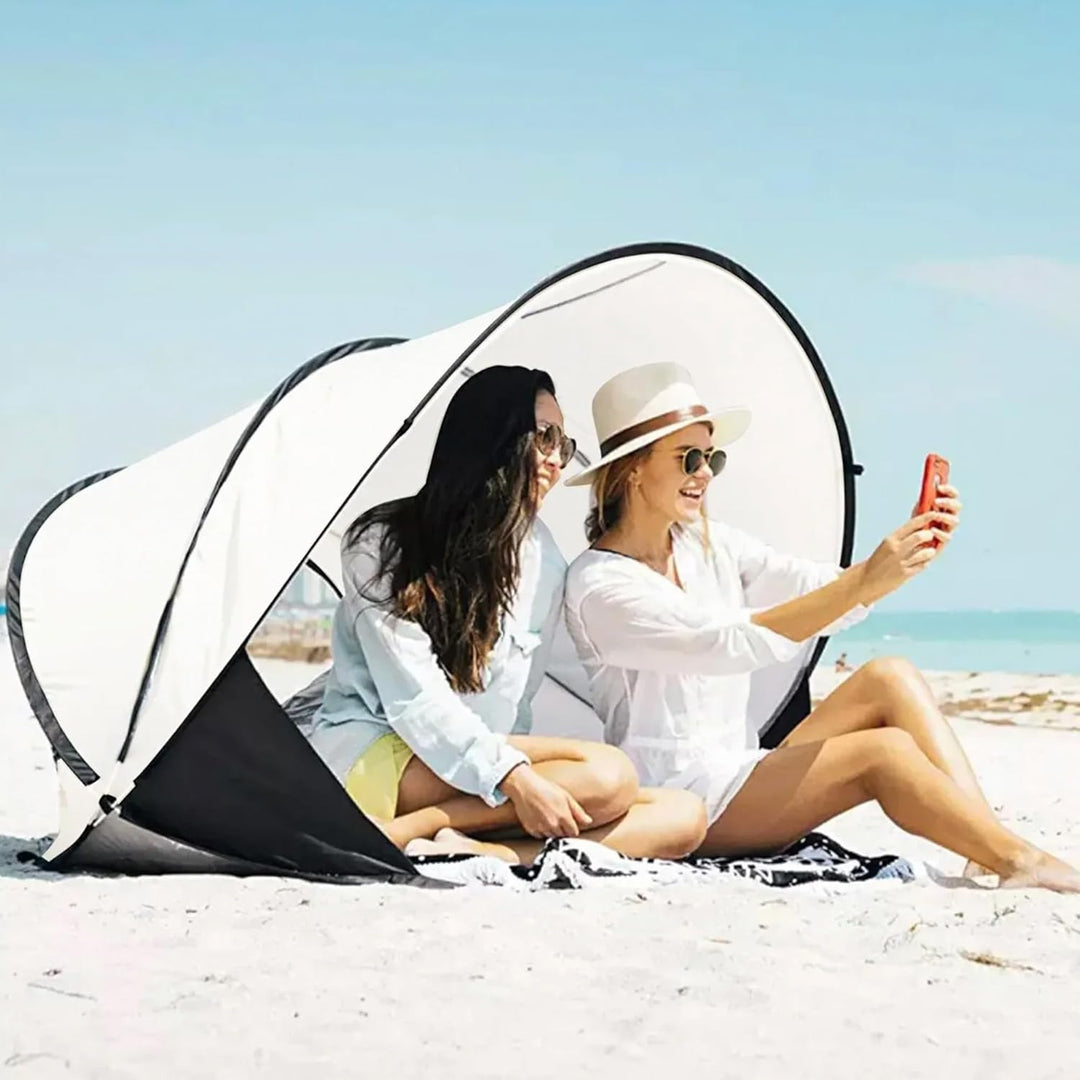Deryan Strandmuschel Pop Up Strandzelt XXL - Strandzelt für Erwachsen, Kinder und Baby - 2-4 Persone