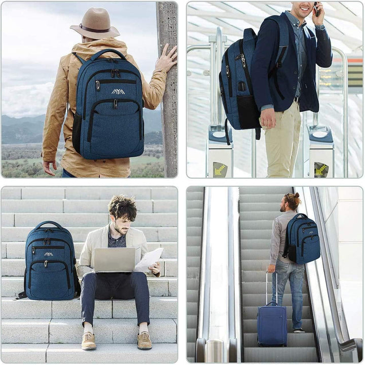 YAMTION Rucksack Arbeit, Schulrucksack Jungen Mädchen Teenager mit USB-Ladeanschluss für Reisen Camp