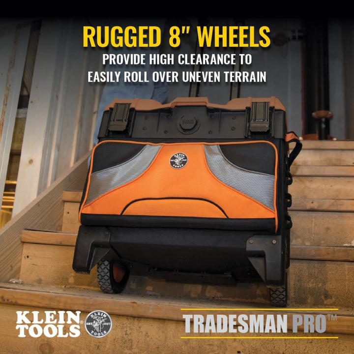 Klein Tools 55473RTB Rolling Tool Bag, Tradesman Pro Tool Master, 113,4 kg Traglast Hard-Top mit 20,