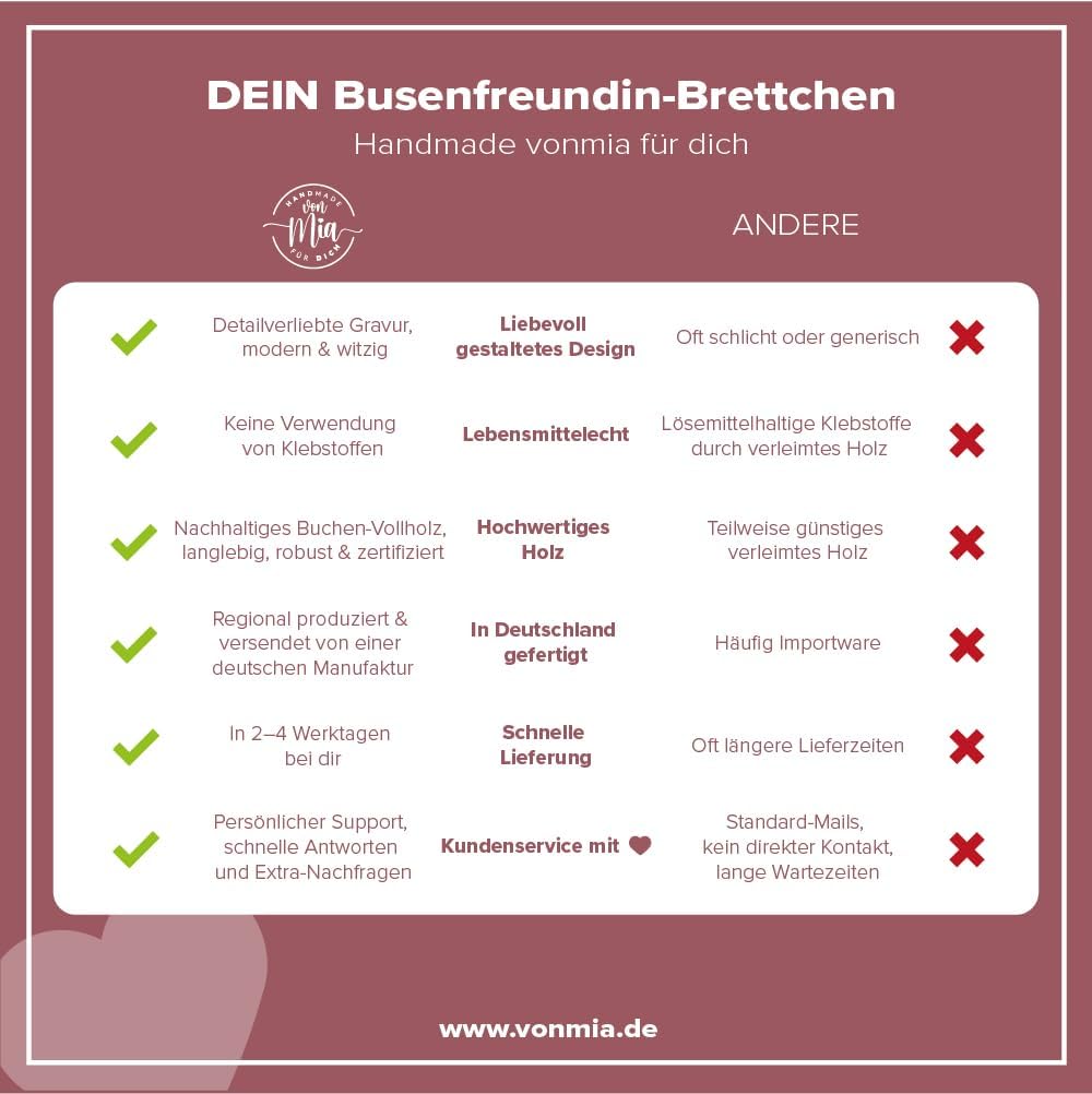 Holz-Brettchen - Busenfreundin/Geschenk für die beste Freundin/Geschenkidee für Freundin