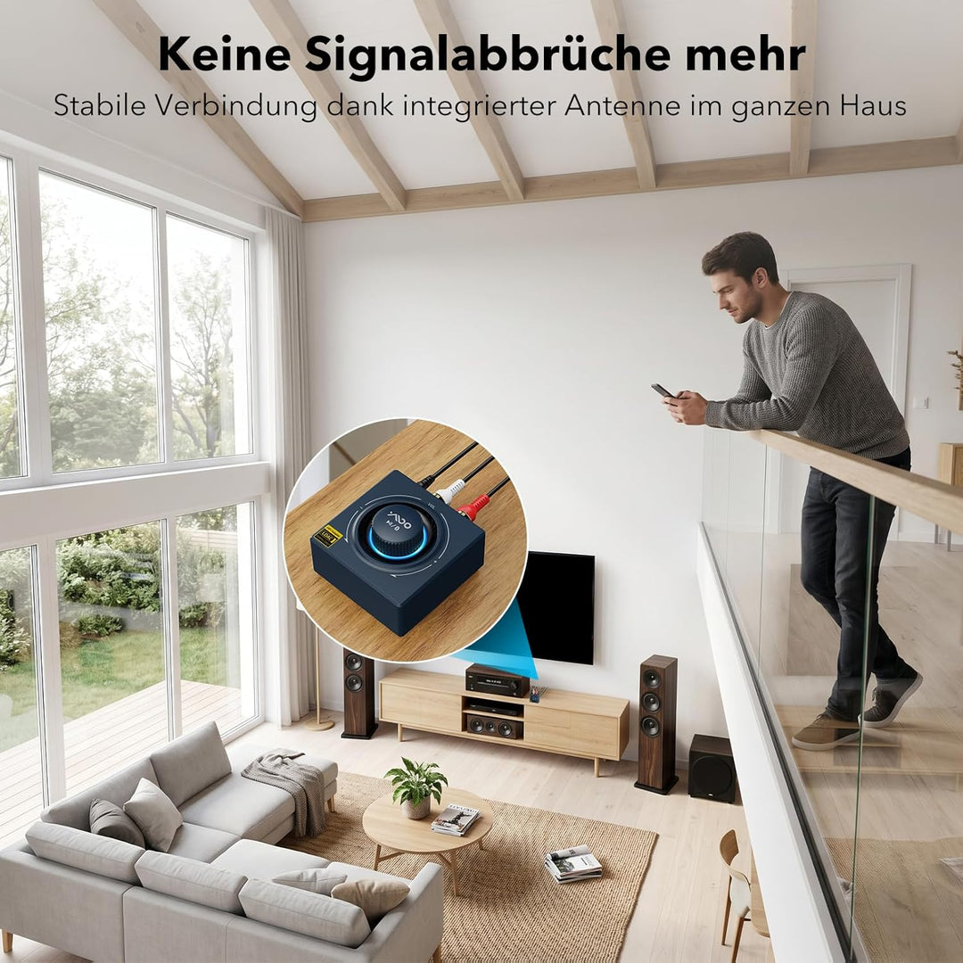 B06T3 LDAC Bluetooth Empfänger für Stereoanlage, Aptx Bluetooth Adapter HiFi Geringe Latenz(, B06T3