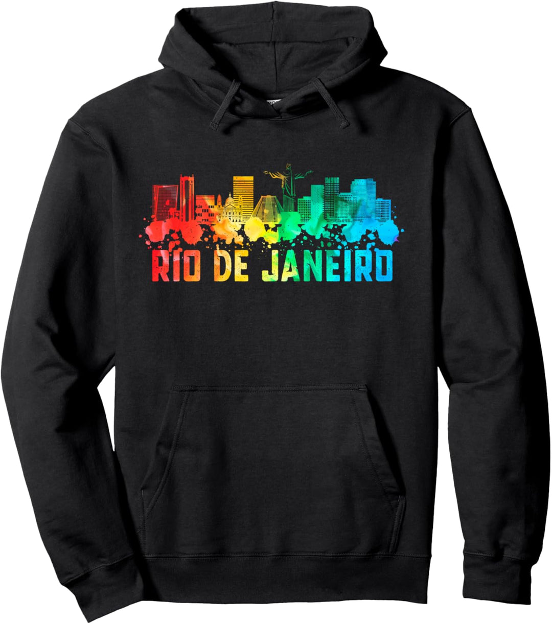 Rio De Janeiro Stadt Skyline Brasilien Souvenir Bunt Pullover Hoodie