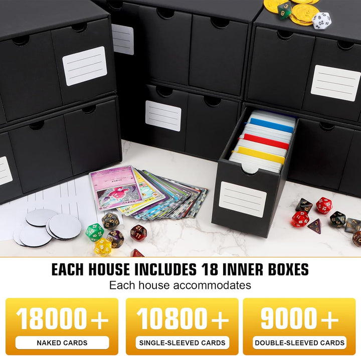 HIMOMO Sammelkarten-Aufbewahrungsbox für 18000+ Trading Card Karten，Karten Organizer mit 60 Trennblä