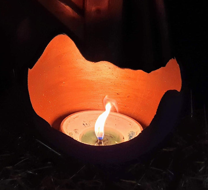 Lichtschale kupfer - S (15cm) - Beton schwarz - grau - Unikat handmade - Windlicht - Geburtstagsgesc
