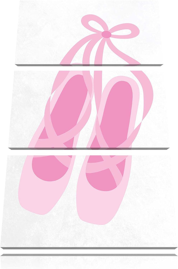 Pixxprint Hübsche Ballerina Schuhe als Leinwandbild/Grösse: 3 Teilig (120x80) cm/Wandbild/Kunstdruck