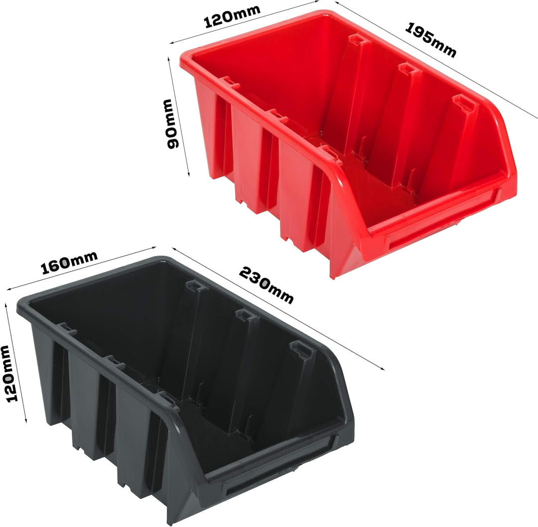 botle Lagersystem Wandregal 1734 x 780 mm | 64 stck. Box | Stapelboxen Schüttenregal Sichtlagerkäste