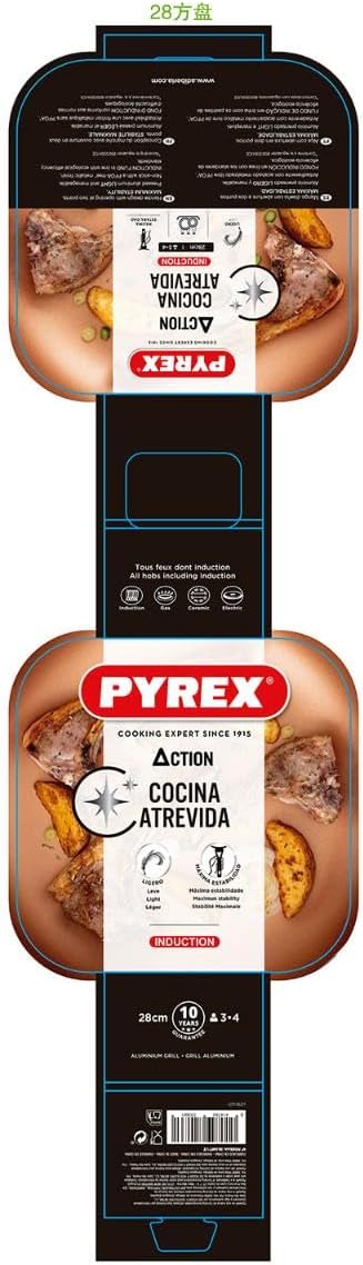 Pyrex Action Bräter aus gepresstem Aluminium, 28 cm, Kupfer 28CM Rotisserie, 28CM Rotisserie