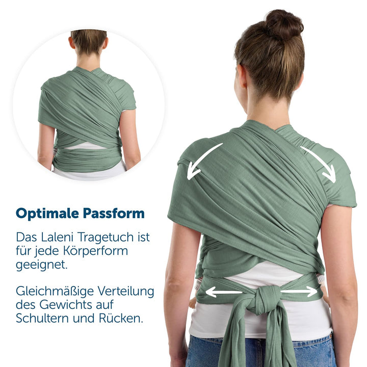 Laleni Tragetuch Baby, Babytragetuch - Babytrage für Neugeborene, 100% weiche Bio-Baumwolle, elastis