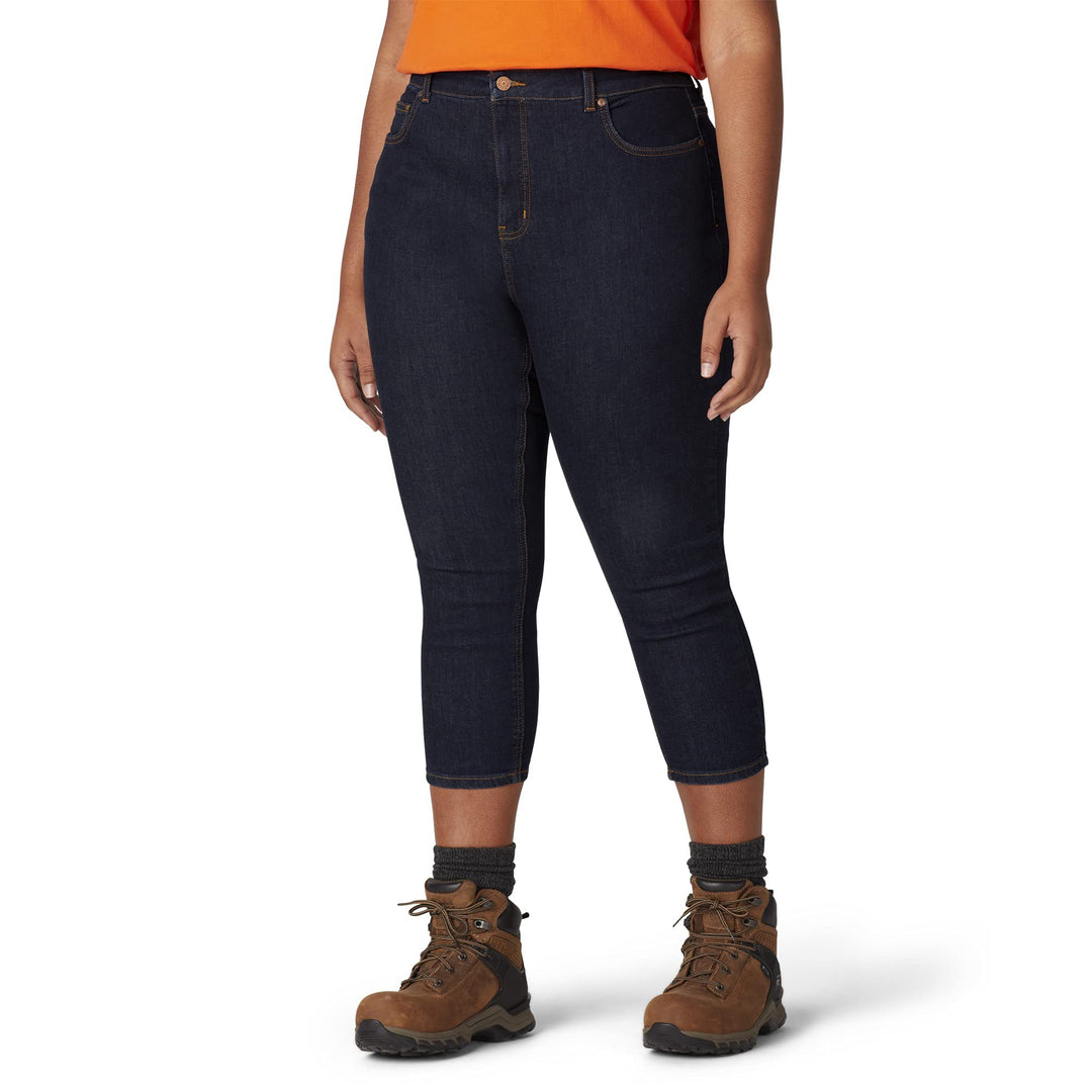 Dickies Damen Perfect Shape Denim Capri Pant Khakis, Abgespült Indigoblau