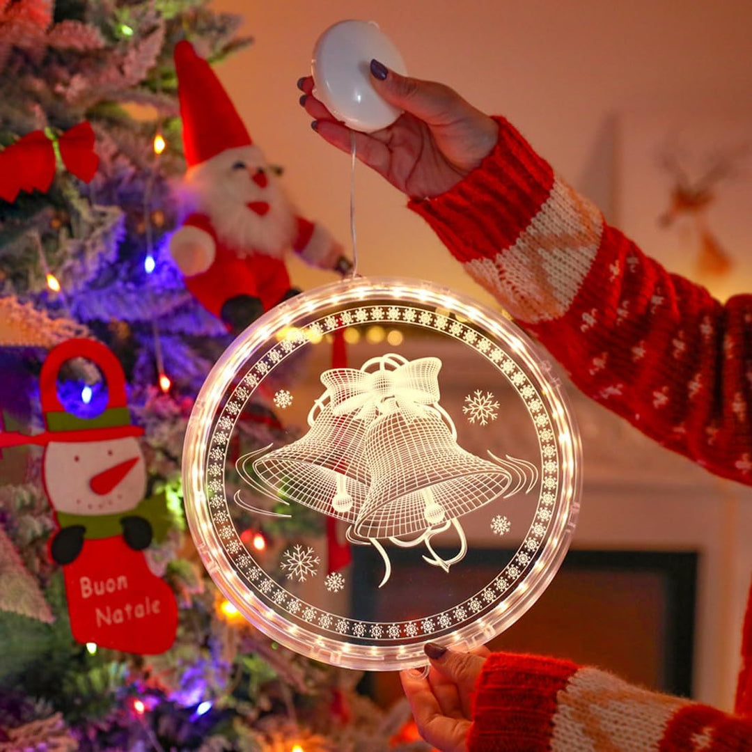 Meleager Weihnachten Dekorative Fenster Licht, Weihnachtsbeleuchtung Hängend Fenster, 3D Hängende We