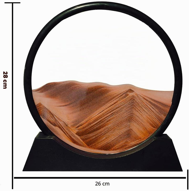 Aoderun Sandbilder Zum Drehen 3d Sanduhr Büro Deko Sand Rundes Glas Fliessender Sand Rahmen Beweglic