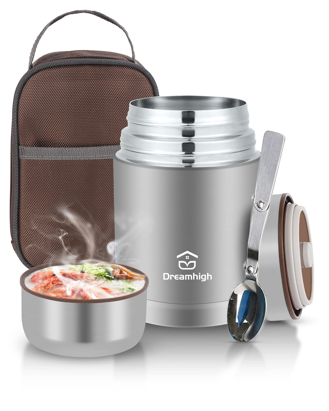 Dreamhigh® Thermobehälter für Essen 800 ml, Edelstahl Warmhaltebehälter Speisegefäss für Essen, Ther
