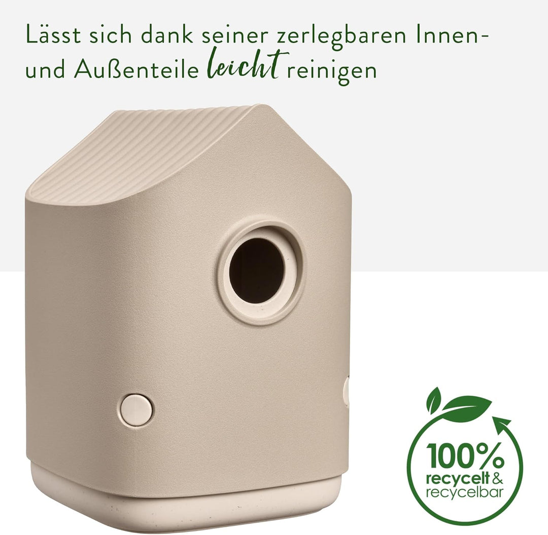 Elho Cosy Bird House 18cm - Vogelhaus - für über 11 Arten - 100% Recyceltem Plastik - L17.6 x B18 x