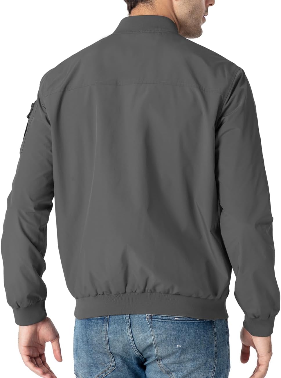 YSENTO Herren Bomberjacke Leichte Übergangsjacke Blouson Windbreaker Stehkragen Baseball Fliegerjack