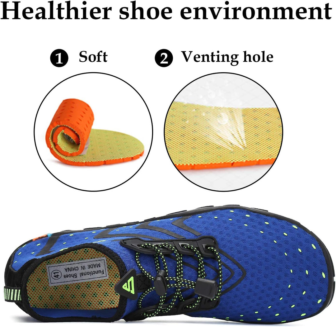 SAGUARO Herren Badeschuhe Damen rutschfeste Sohle Schnell Trocknend Schwimmschuhe 36 EU Blau, 36 EU