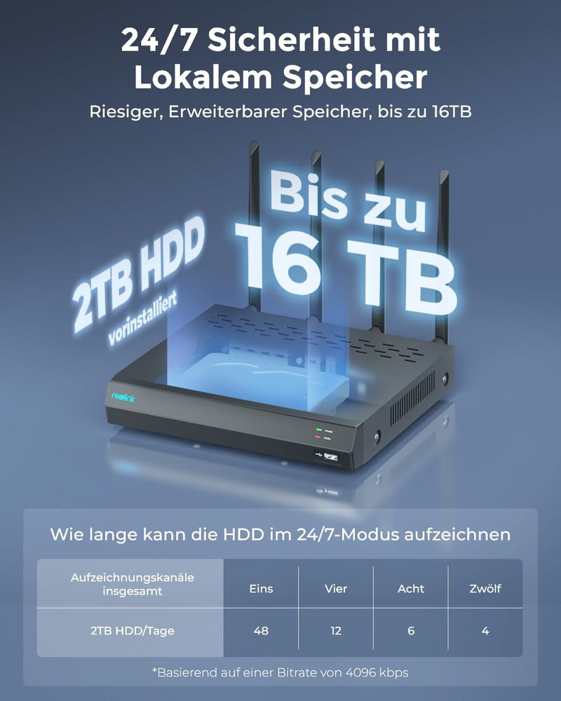 Reolink 4K Wi-Fi 6 PT Überwachungskamera Aussen Set, 2X WLAN Kameras Outdoor mit 355° Pan & 50° Tilt