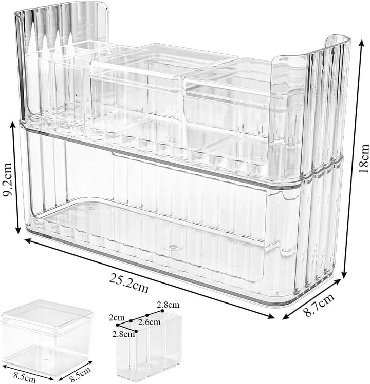 NAROSEBE Make UP Organizer Kosmetik Schmink Organizer Aufbewahrungbox Stapelbarer Kosmetikpinsel Sch
