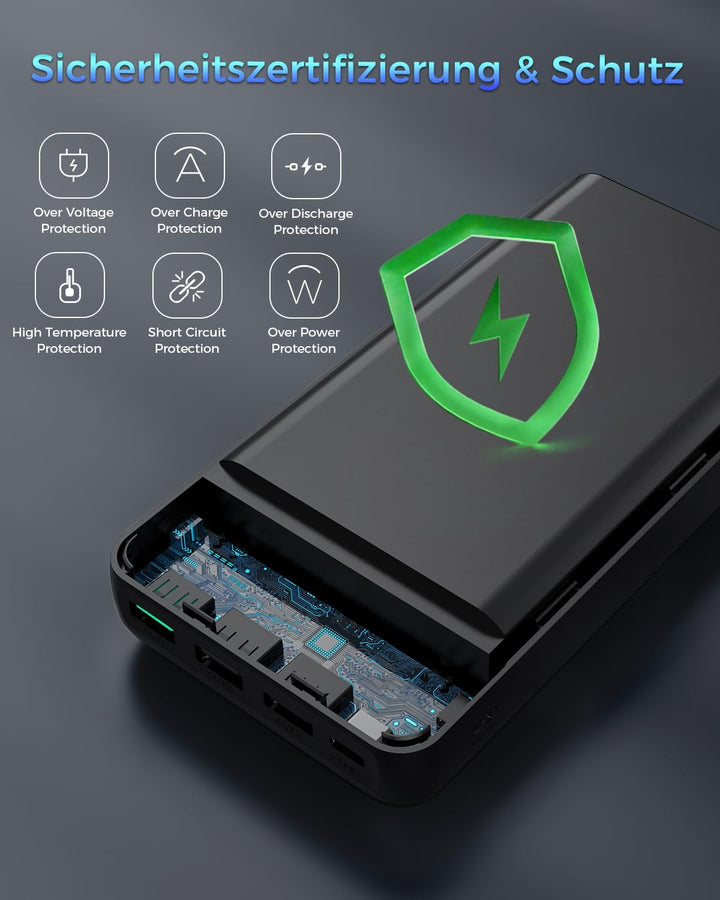 Powerbank 50000mAh, PD 30W&amp;QC 4.0 Power Bank Schnellladung mit 4 Ausgängen &amp; 2 Eingängen, Grosse Kap