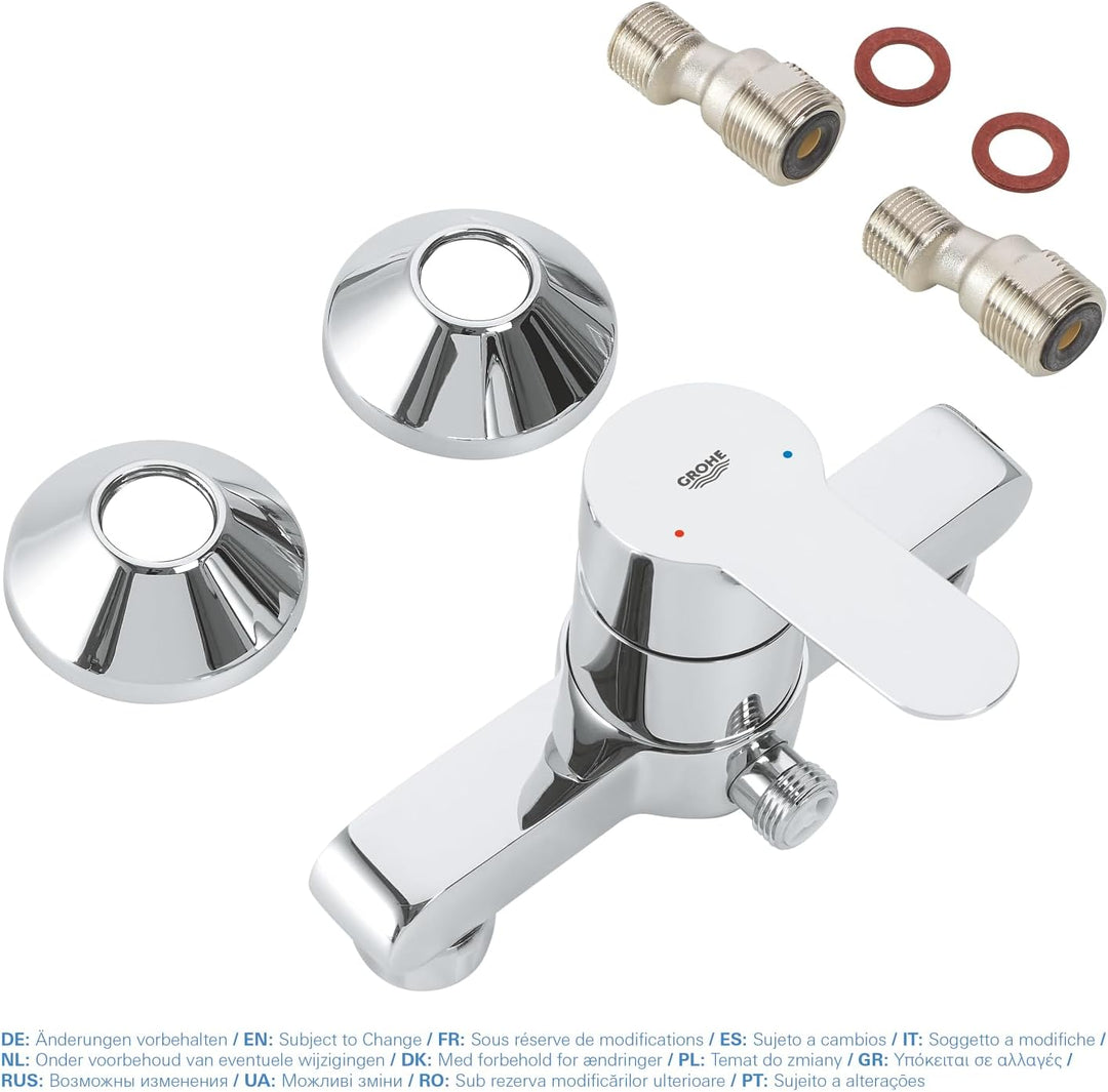 GROHE BauEdge - Badewannenarmatur (integriertes Rücklaufventil, automatische Umstellung für Badewann