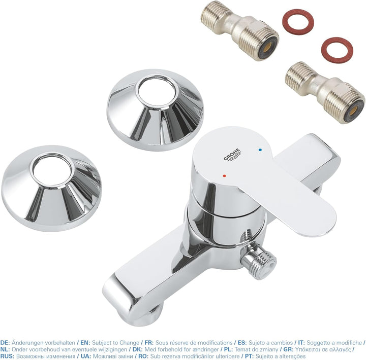 GROHE BauEdge - Badewannenarmatur (integriertes Rücklaufventil, automatische Umstellung für Badewann