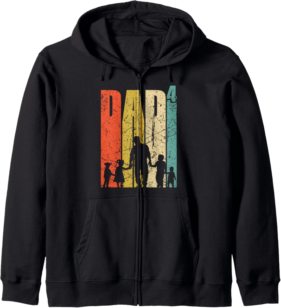 Dad hoch 4 Papa 4 Kinder vierfacher Vater werden Kapuzenjacke