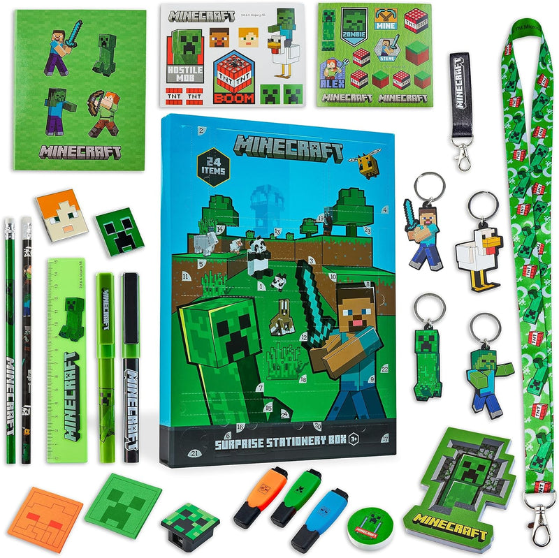 Minecraft Adventskalender 2023 Kinder - 24 Überraschungen, Schreibwaren, Spielzeug Ab 3 Jahre Junge