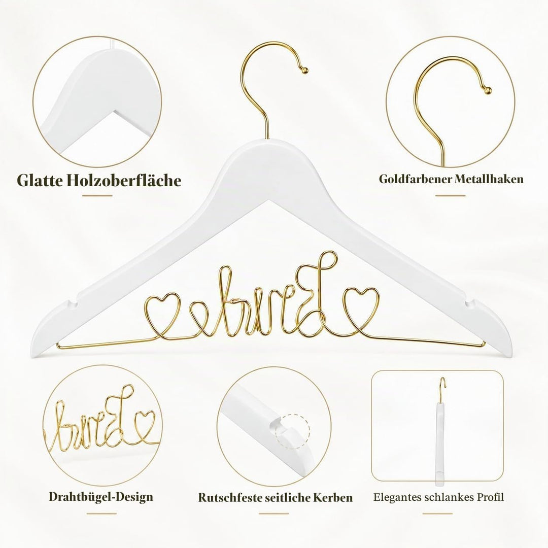 FOMIYES Hochzeitskleiderbügel Für Die Braut Brautbügel Brautaccessoire Brauthochzeitsandenken - Weis