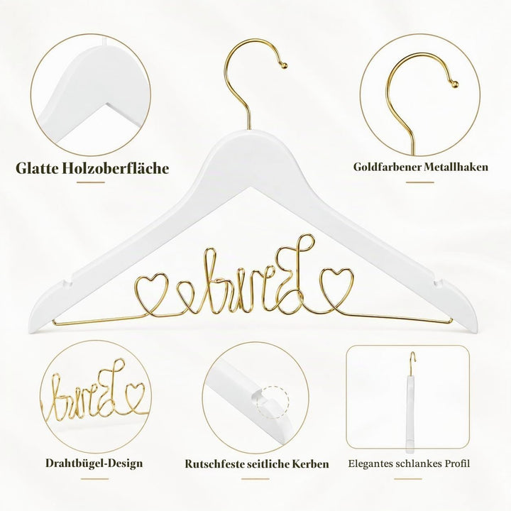 FOMIYES Hochzeitskleiderbügel Für Die Braut Brautbügel Brautaccessoire Brauthochzeitsandenken - Weis