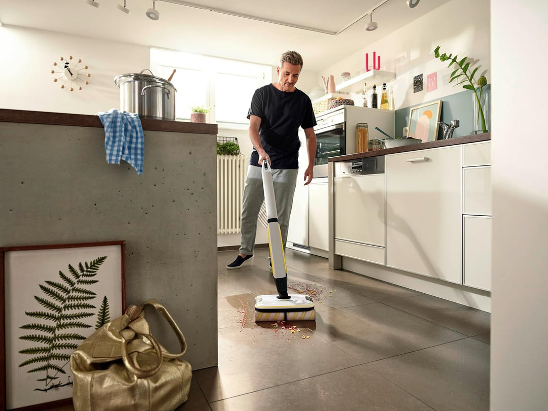 Kärcher Hartbodenreiniger FC 7 Cordless Plus Stone, kabelloser Bodenreiniger mit 4 rotierenden Mikro