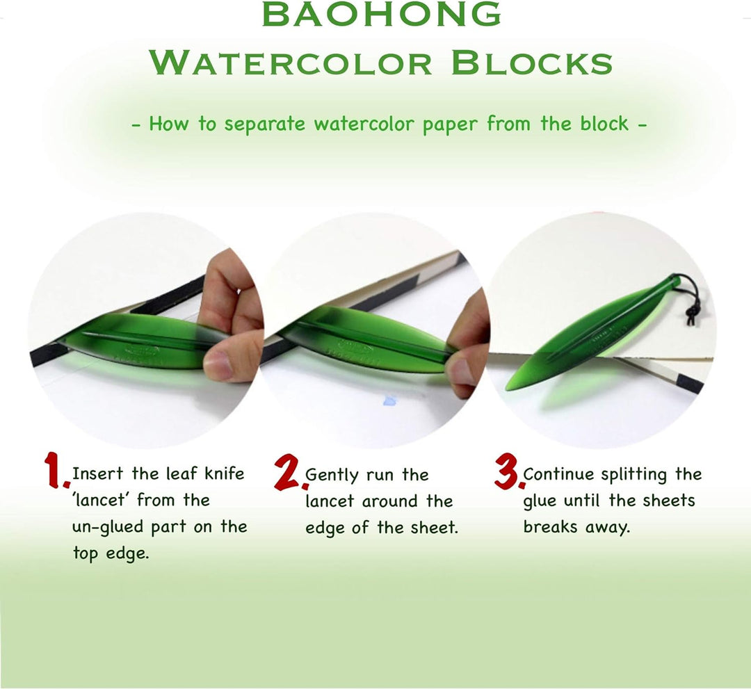 BAOHONG Künstler-Aquarell-Papierblock (20 Blatt, an vier Kanten geklebt), 100 % Baumwolle, säurefrei