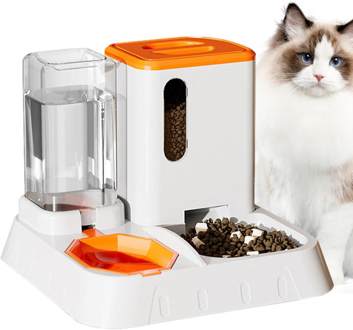 Futter- Und Wasserspender Für Katzen, Automatischer Futterautomaten Für Katzen & Kleine Hunde, 2 In