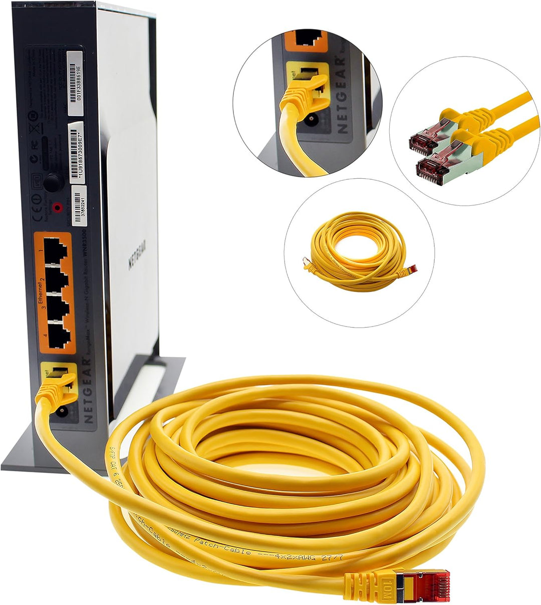 Netzwerkkabel Cat.6 10m gelb - 10 x Ethernetkabel Lankabel Cat6 Lan Netzwerk Kabel Sftp Pimf Patchka