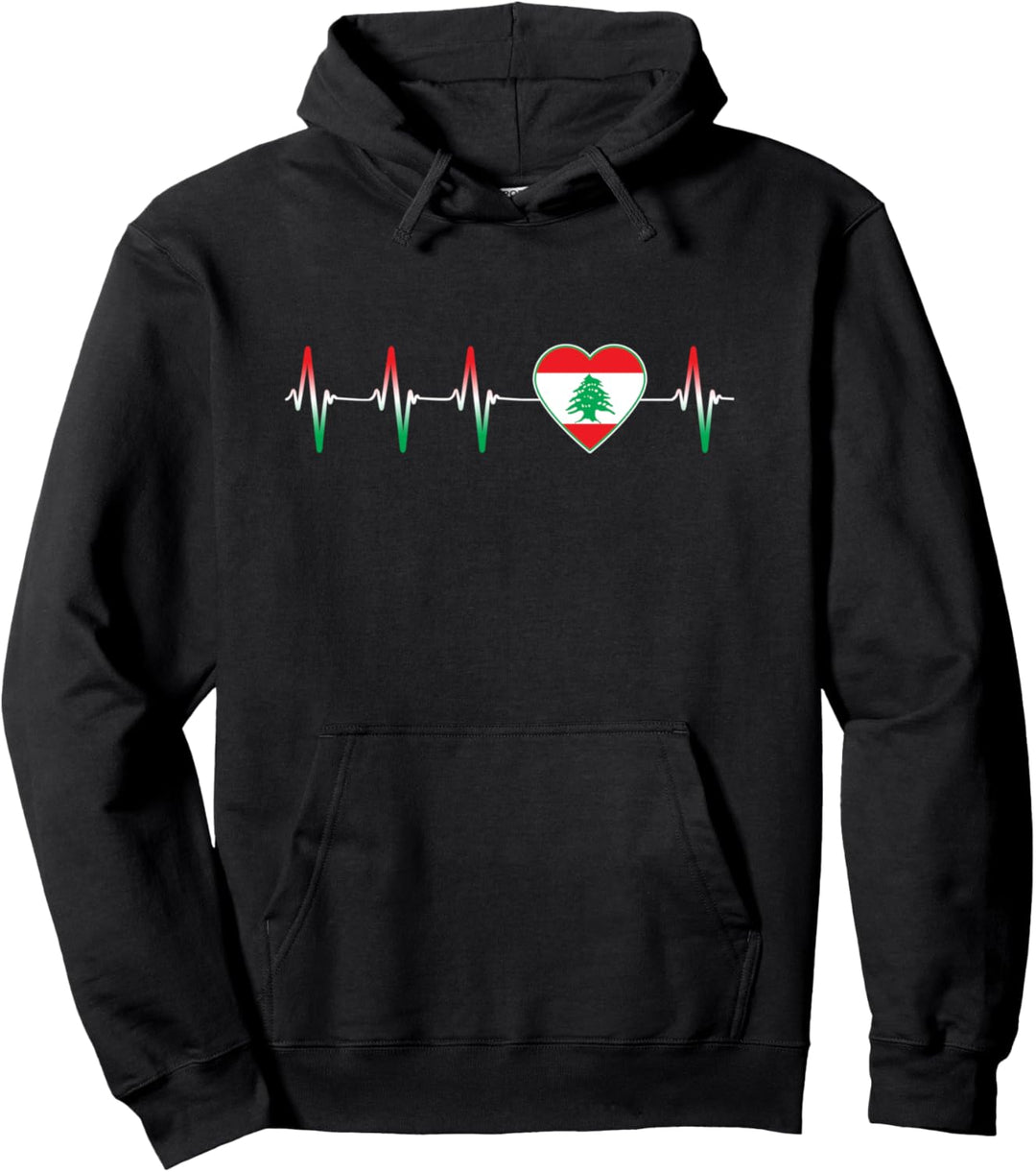 Libanese Heartbeat I Love Libanon Flagge Land Geschenk Pullover Hoodie